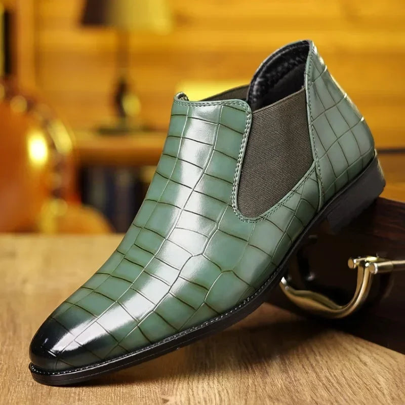 Men's Pointed-Toe Leather Boots