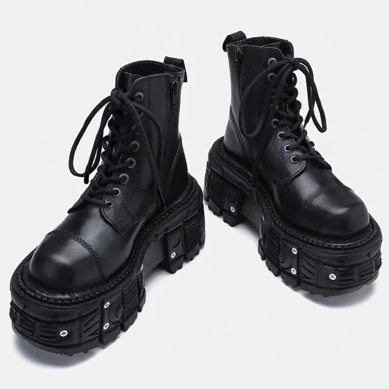 Men's Thick-Sole High-Top Boots