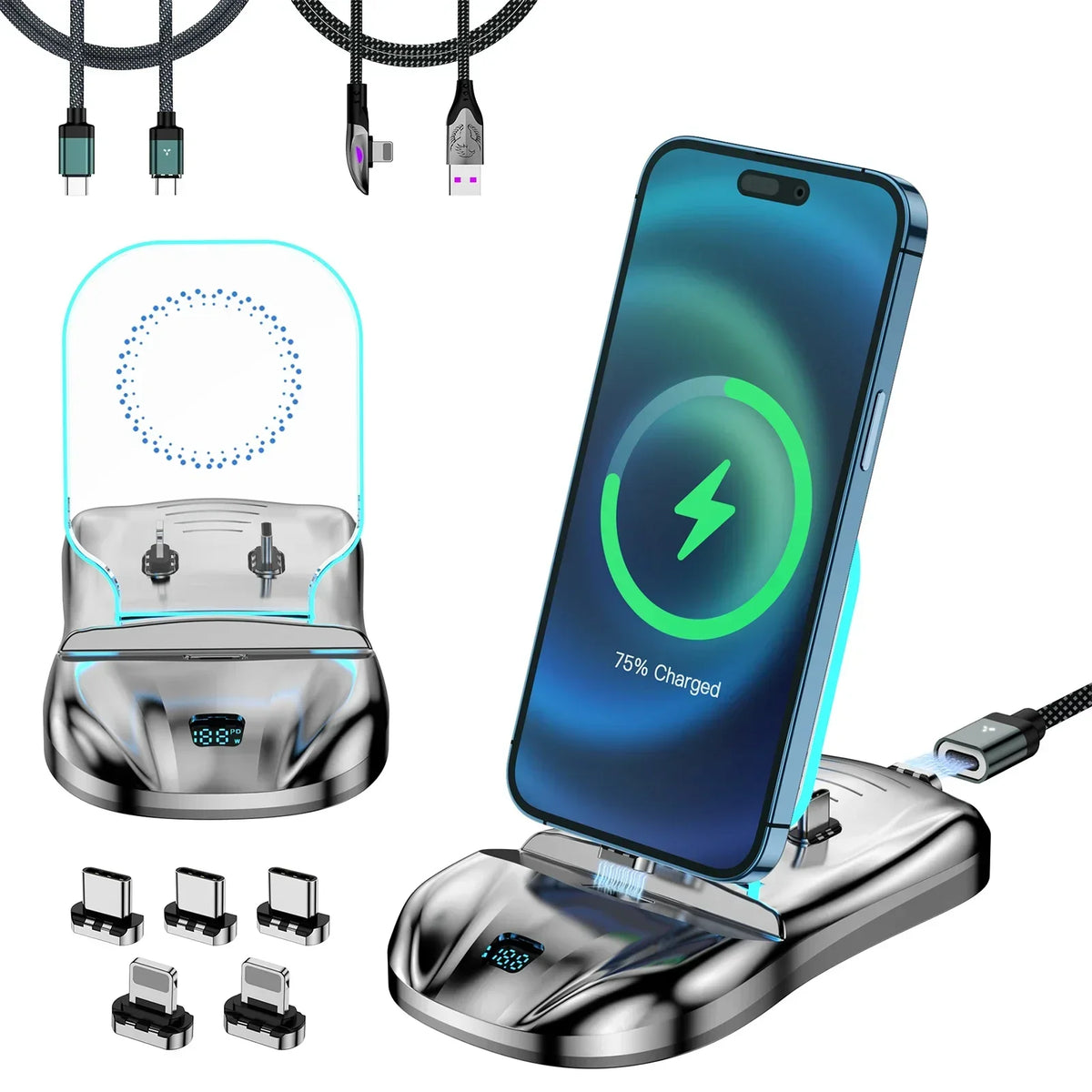 📱 3-in-1 Magnetic Charging Stand