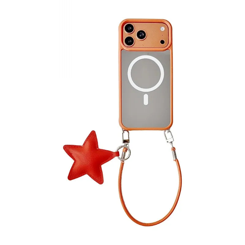 ⭐ Star PU Hand Strap Magnetic Case