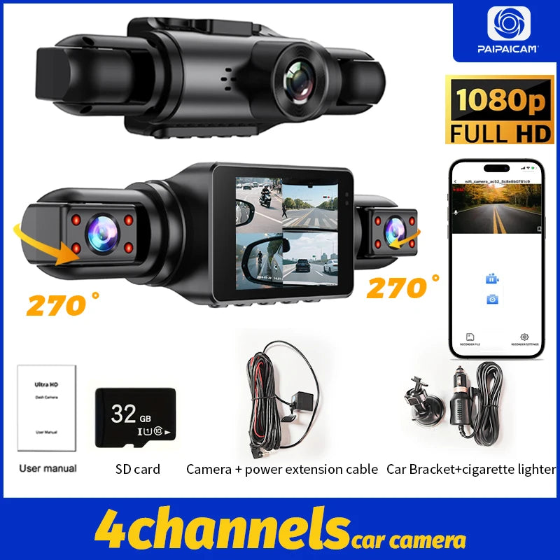 📹 4-Camera Dash Cam