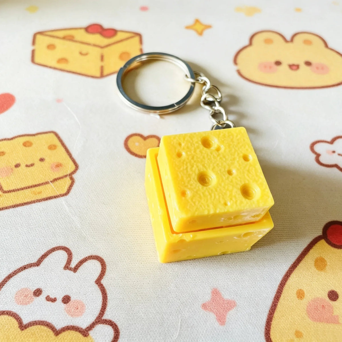 Cheese Keycap Clicker Keychain