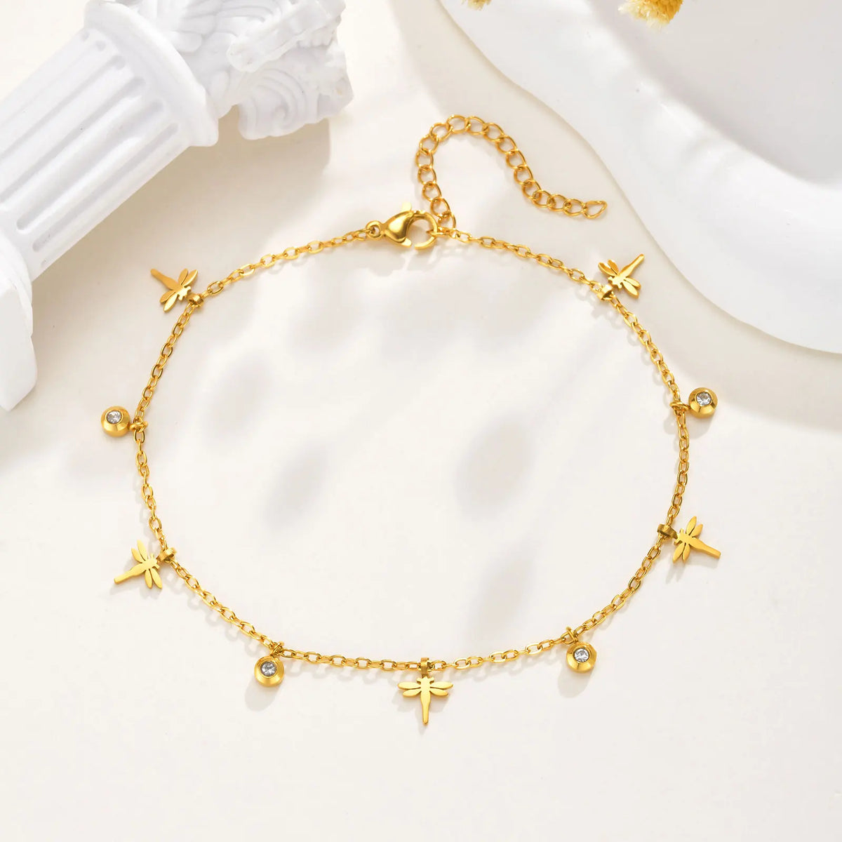 Gold Disc Tassel Anklet
