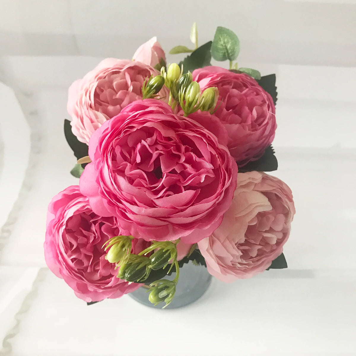 Pink Silk Peony Bouquet 30cm