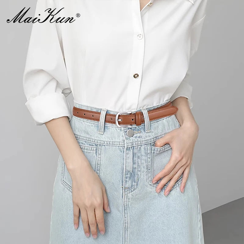 Women's Faux Leather Pin Buckle Belt