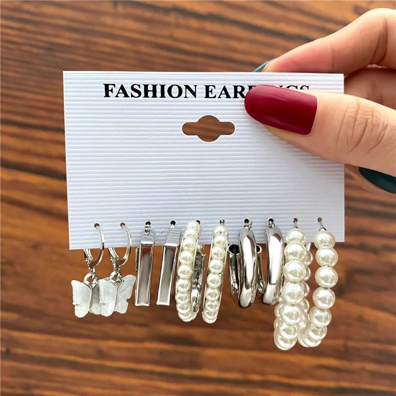 Earrings Set Butterfly Acrylic