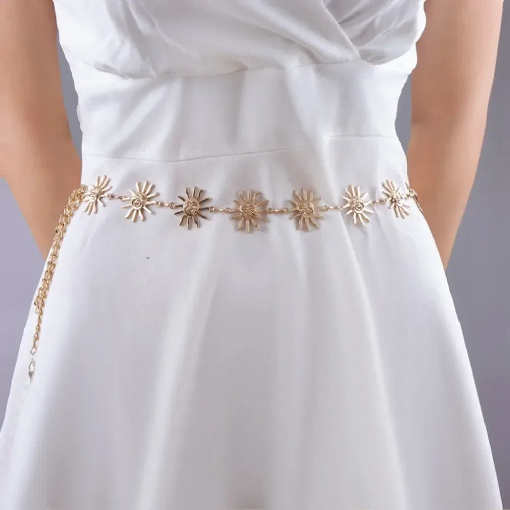 Vintage Sun Metal Waist Chain Belt
