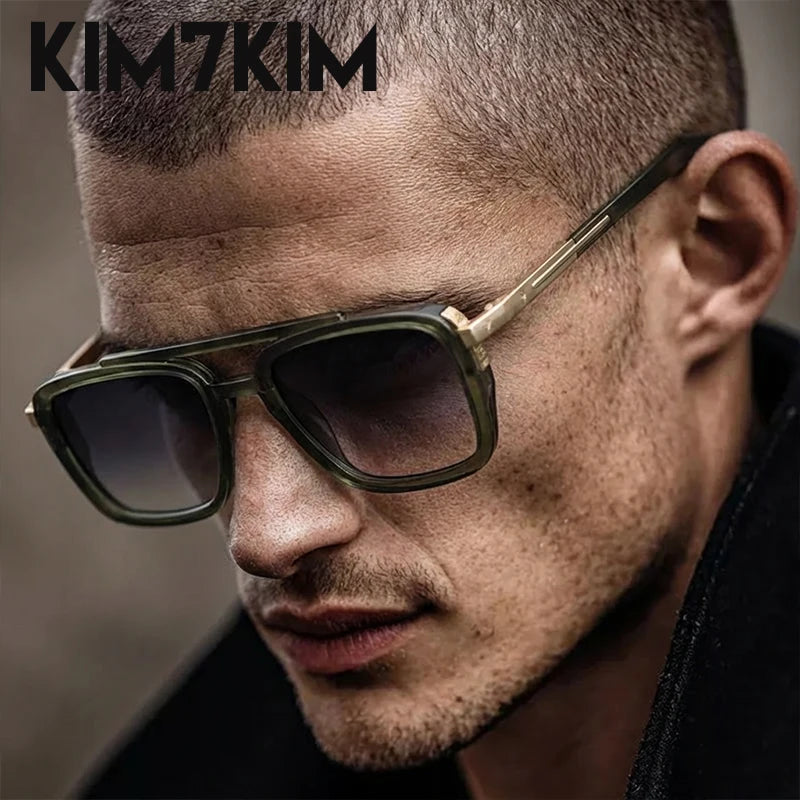 Men's Polarized Double Bridge Square Sunglasses