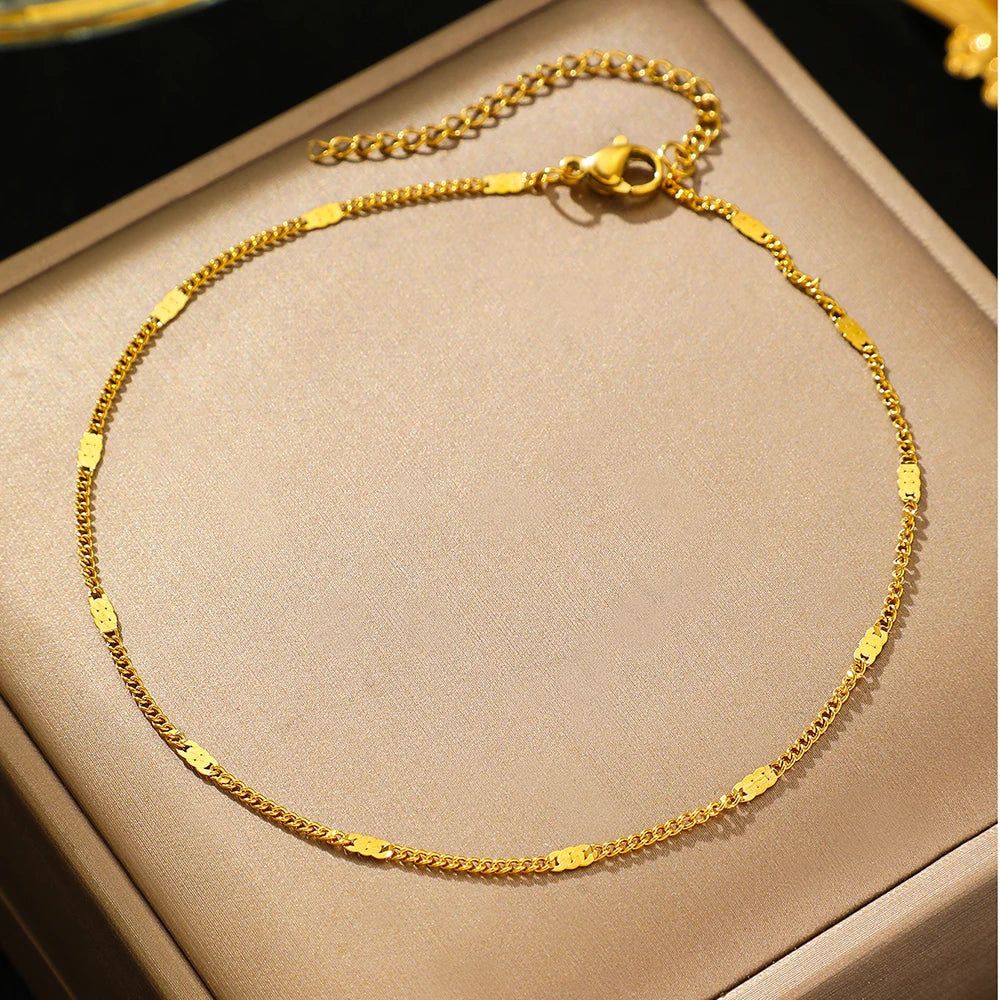 Delicate Sequin Chain Anklet