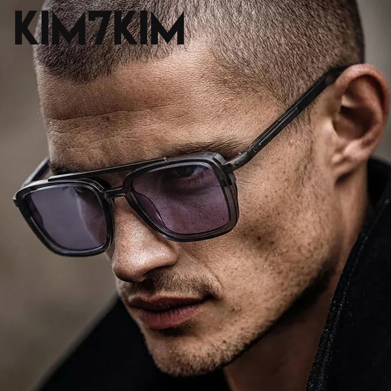 Men's Polarized Double Bridge Square Sunglasses