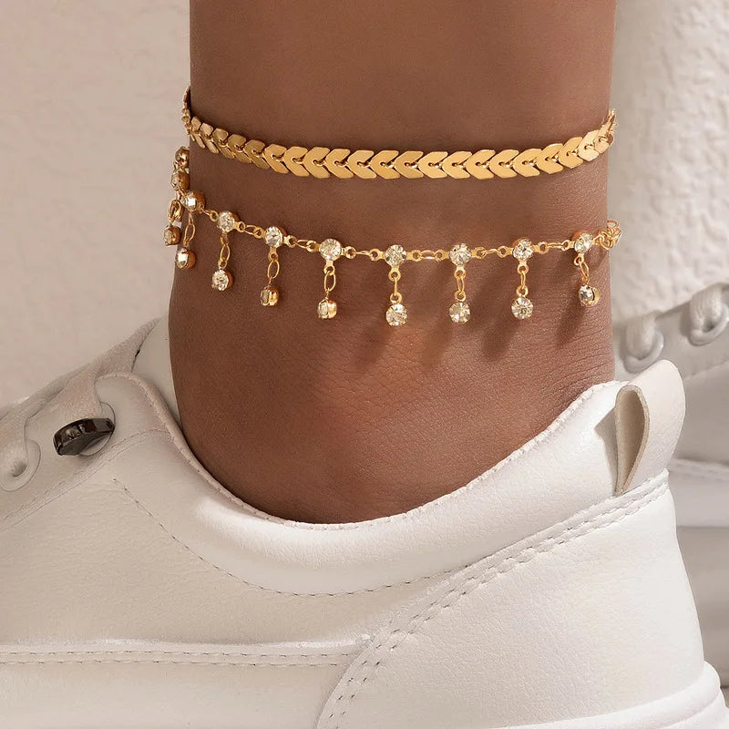 ⭐ Boho Star Crystal Anklet