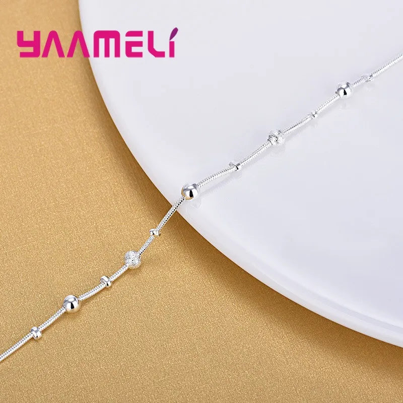 925 Silver Boho Charm Anklet