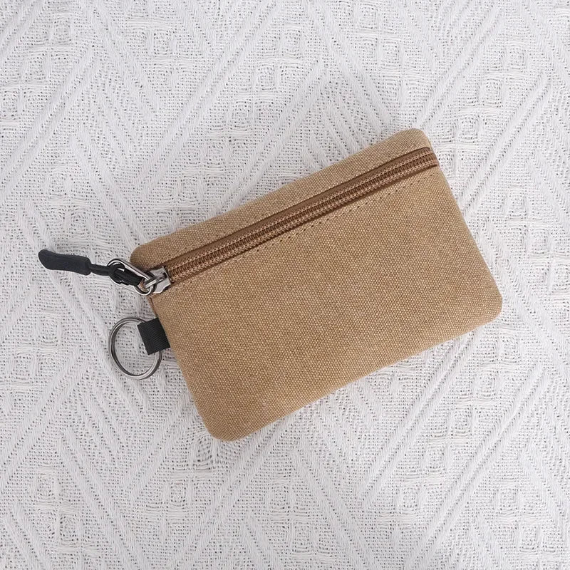 Canvas Mini Zip Coin Purse