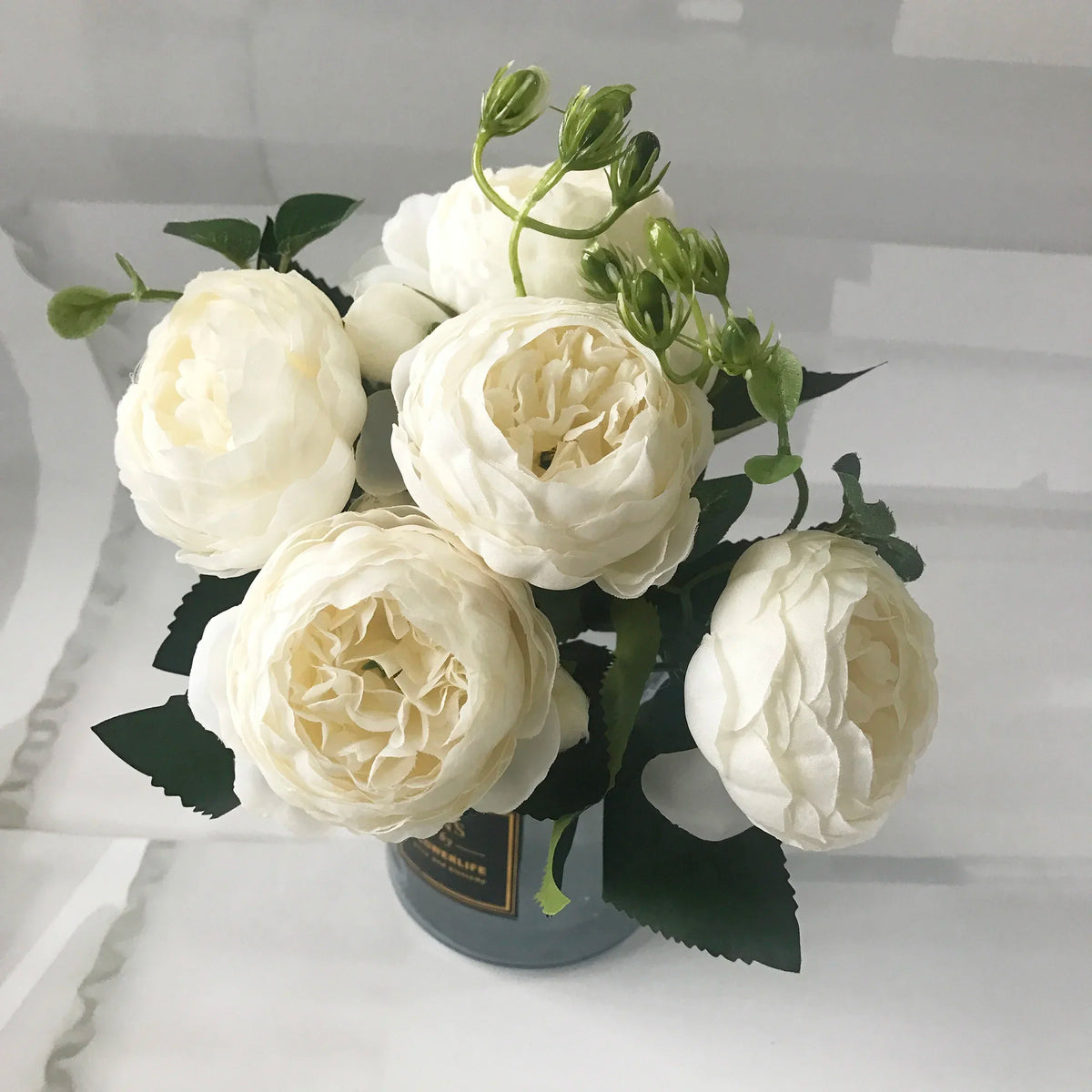 Pink Silk Peony Bouquet 30cm