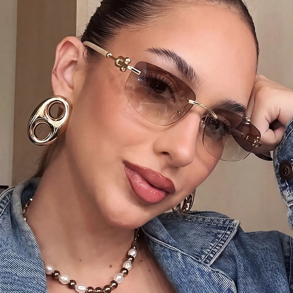Women's Frameless Polygon Sunglasses