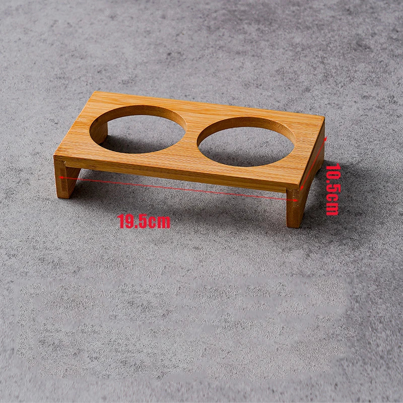 Bamboo Tray with Steel Dip Bowls