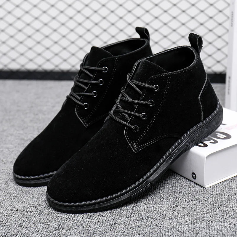 Men's Suede Lace-Up Chelsea Boots