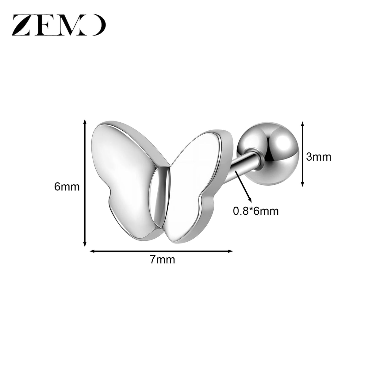 Cute Cartilage Stud Earring (20G, 1 Pc)