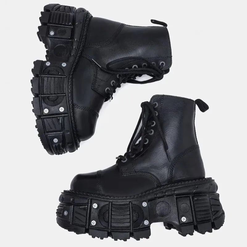 Men's Thick-Sole High-Top Boots