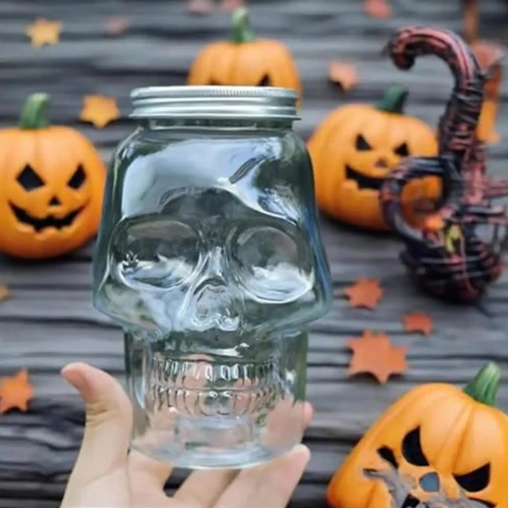 Skull Shaped Storage Jar