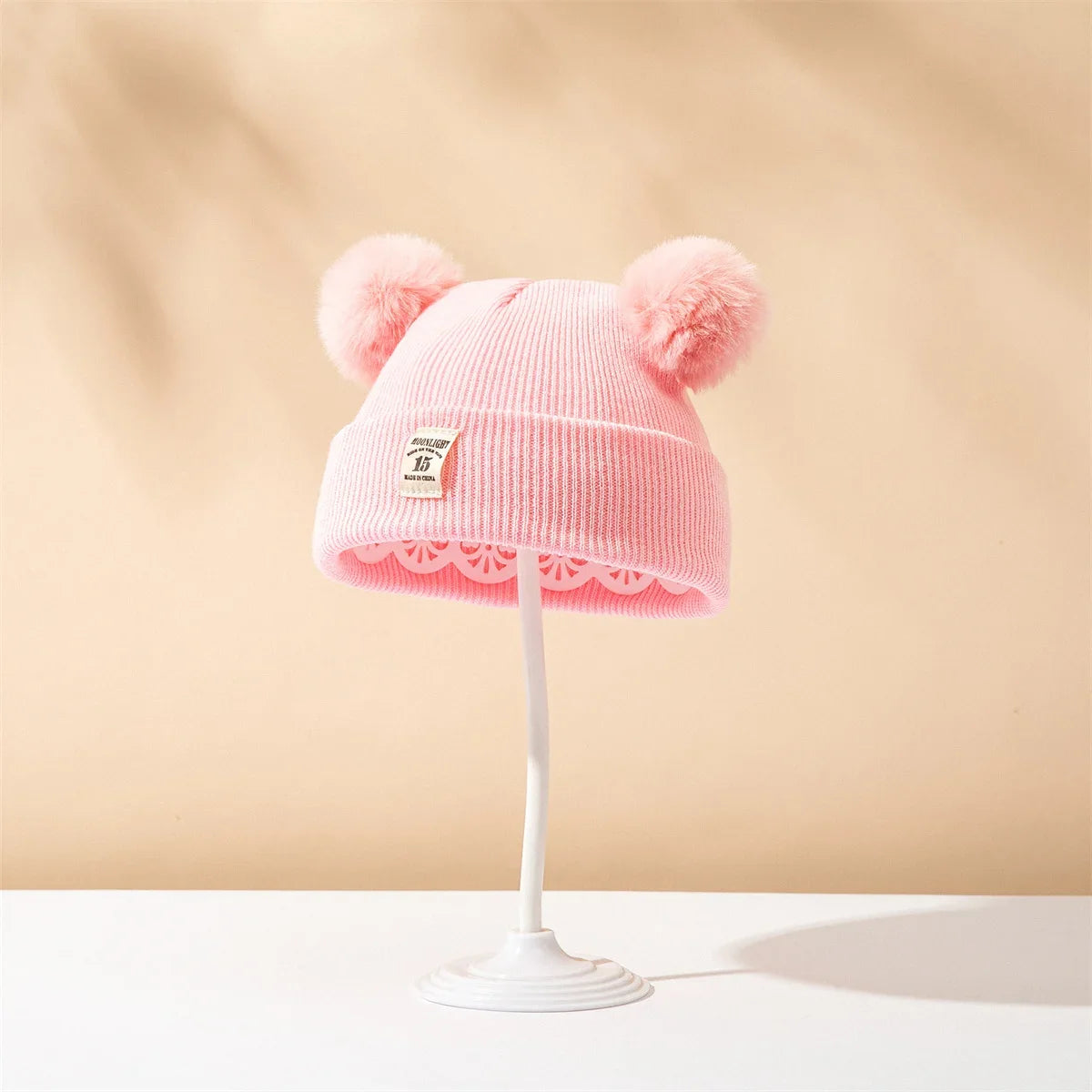Baby Double Pom Knit Hat