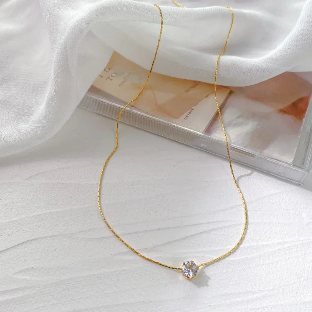 ❤️ Heart Zircon Charm Necklace
