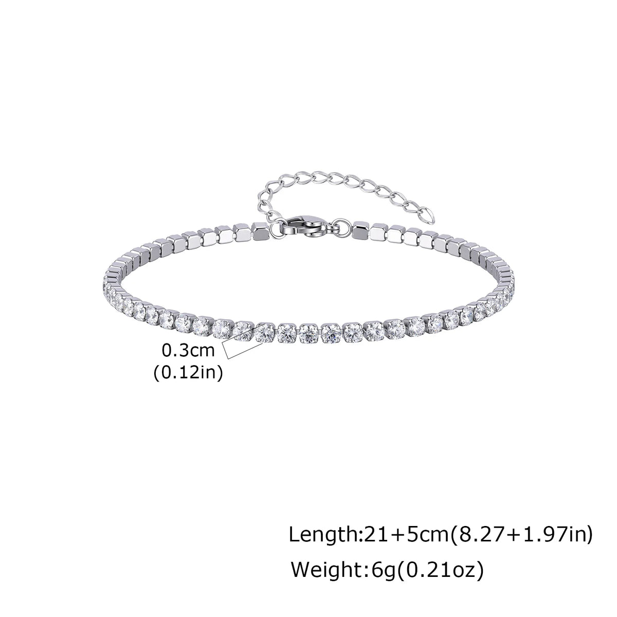 💎 CZ Tennis Anklet Chain