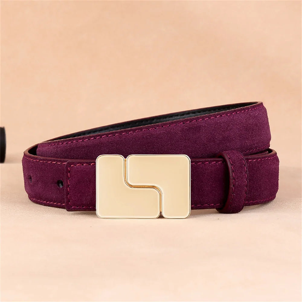 Women's Narrow Leather Waist Belt