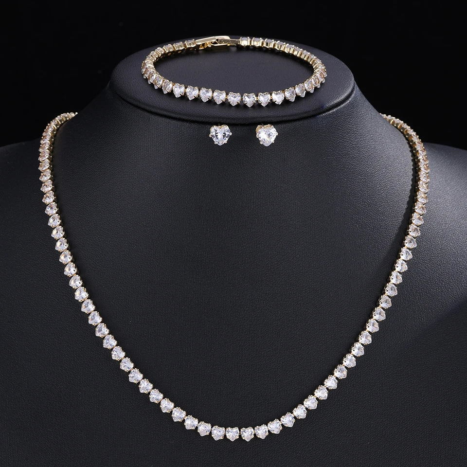 💎 ZAKOL Zircon Bridal Necklace Earrings Set