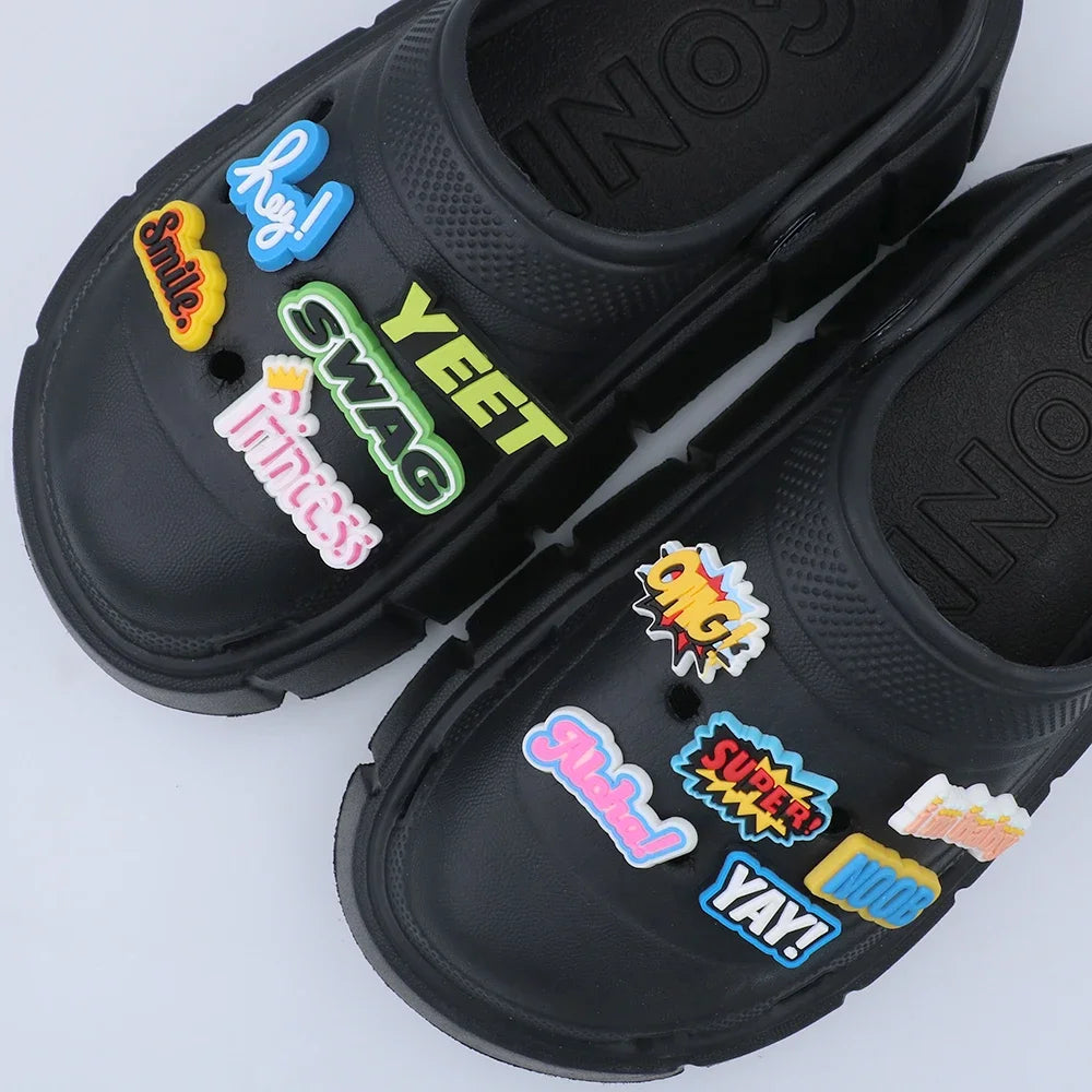 Cartoon Message Shoe Charms