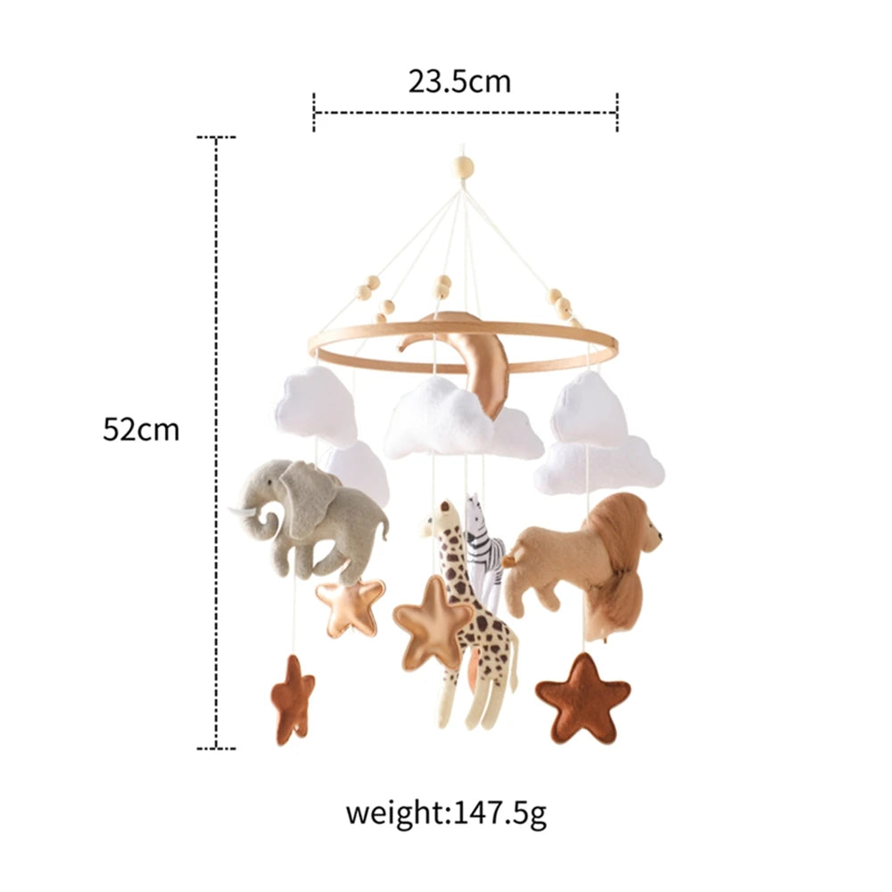 🧸 Wooden Bear Crib Mobile Rattle