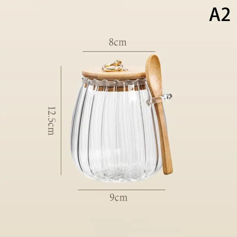 Airtight Glass Food Storage Jar with Spoon