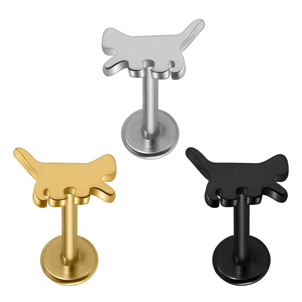 Skeleton Hand Cartilage Stud (16G)