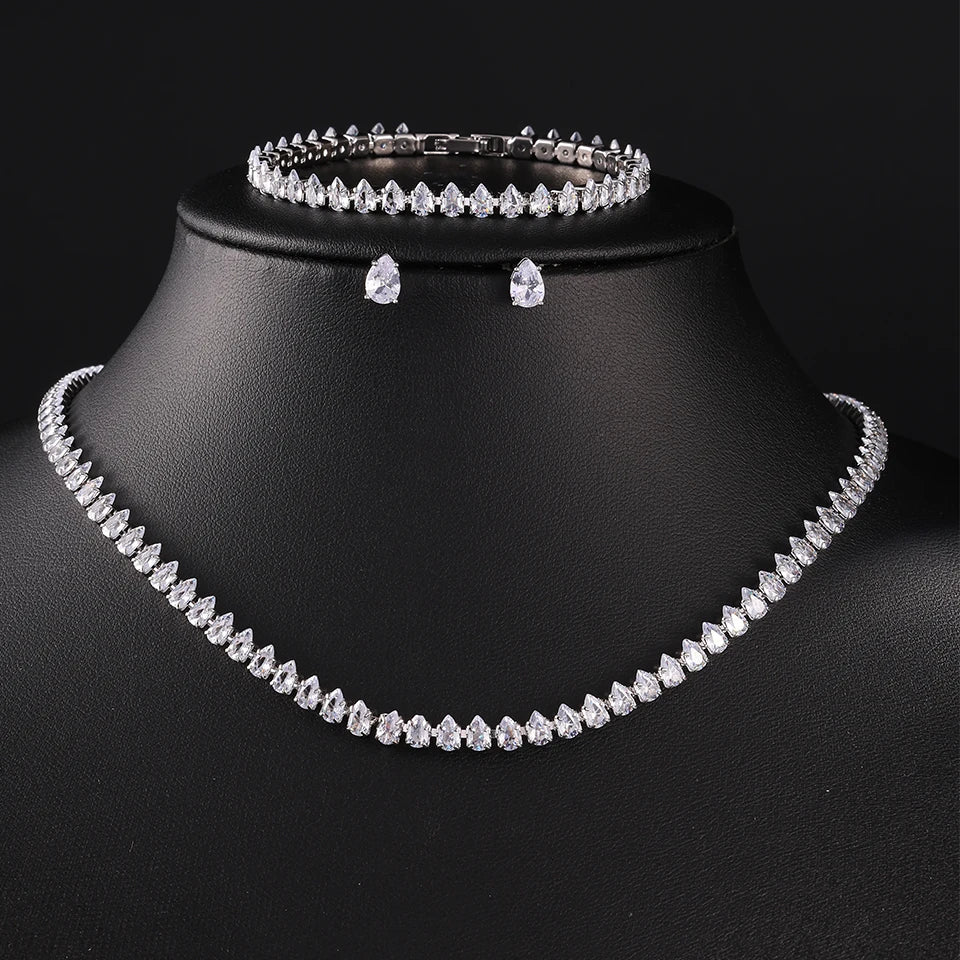 💎 ZAKOL Zircon Bridal Necklace Earrings Set