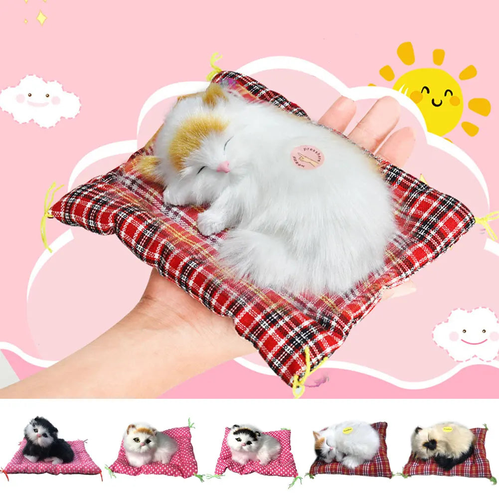 Sleeping Cat & Dog Plush with Sound