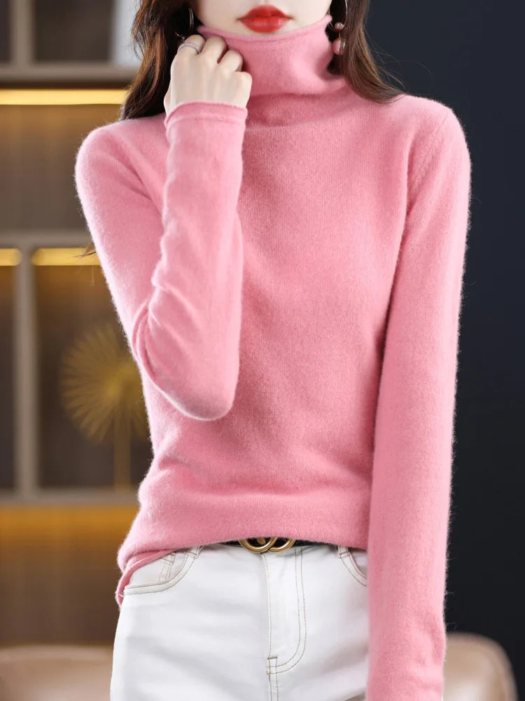 100% Merino Wool Mock Neck Sweater