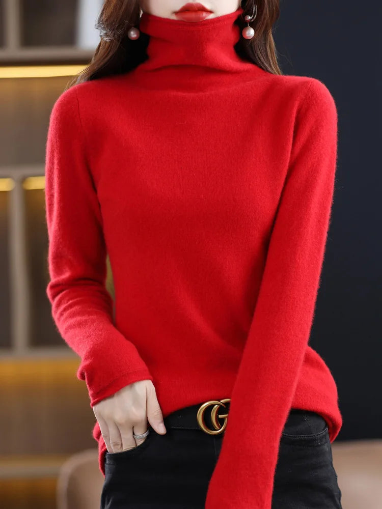 100% Merino Wool Mock Neck Sweater
