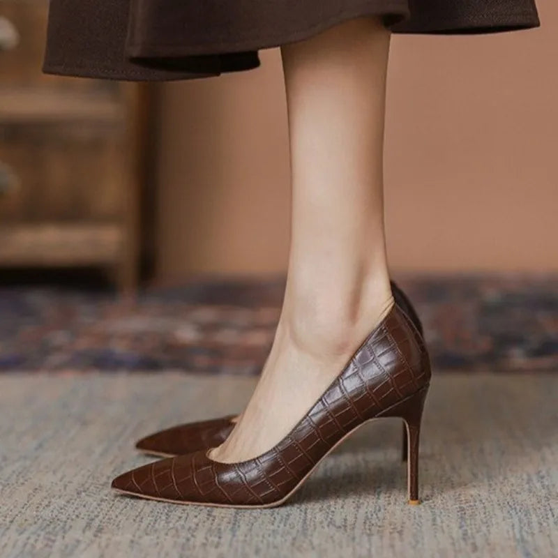 Women's Brown Stiletto Pumps