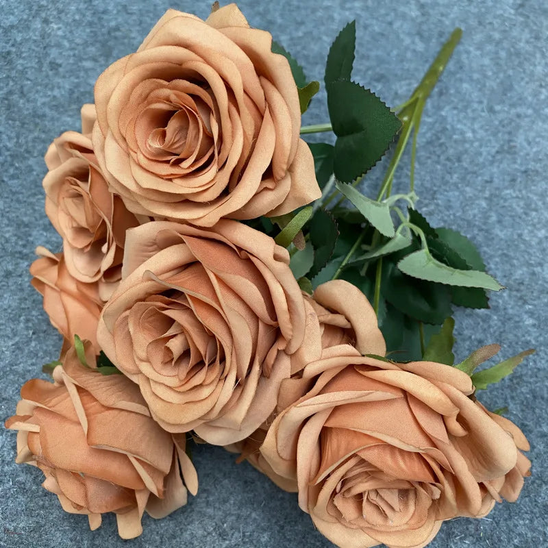 9-Head Artificial Rose Bouquet