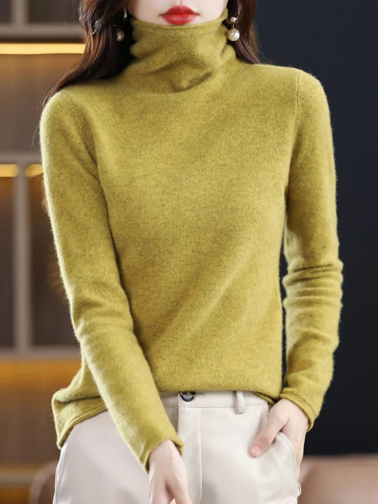 100% Merino Wool Mock Neck Sweater