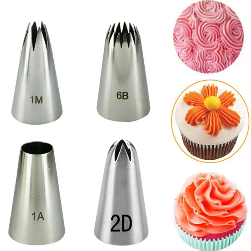 Rose Piping Nozzles – 4 Pcs