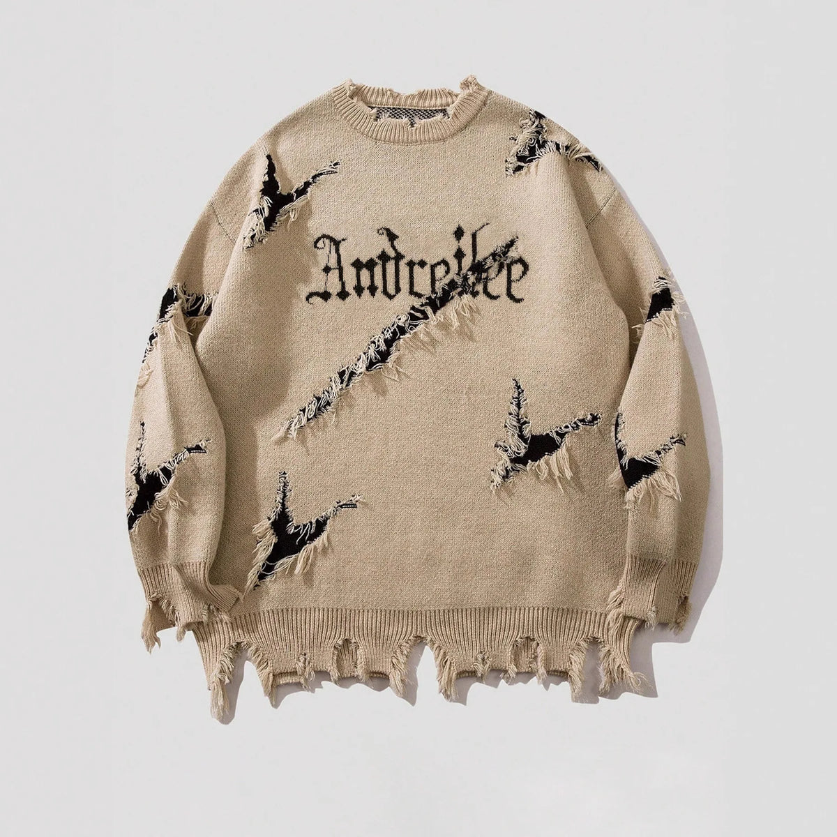 Men's Distressed Knit Sweater