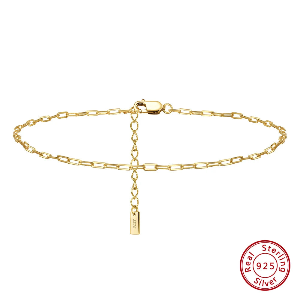 14K Gold 925 Silver Cuban Anklet