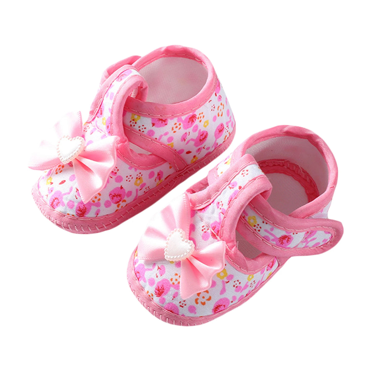 Baby Girls Bow Soft Sole Shoes 0–12M