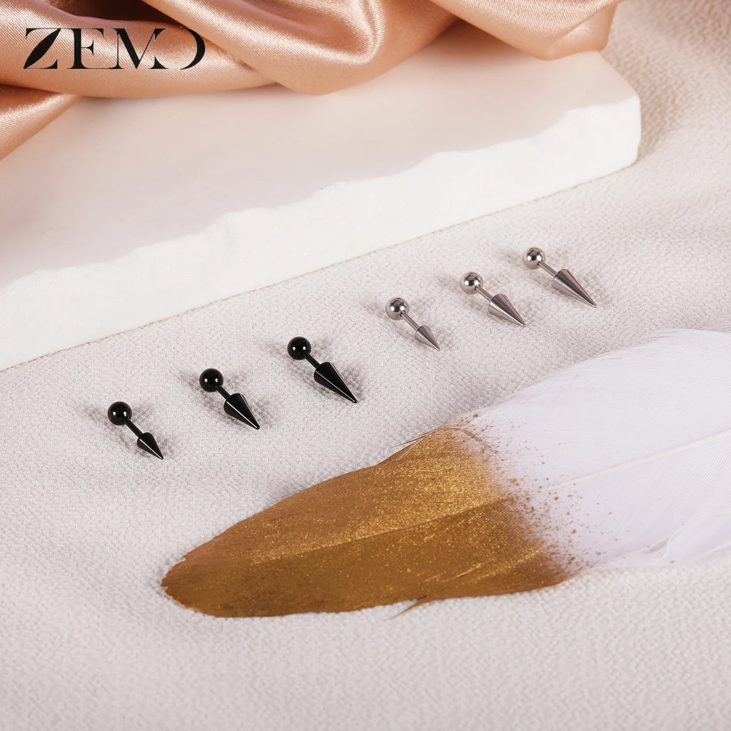 Steel Spike Cartilage Stud (18G, 1 Pc)