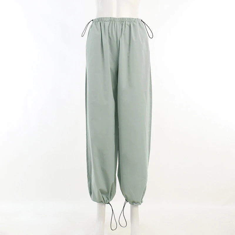 Low Waist Baggy Parachute Cargo Pants
