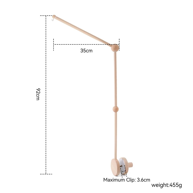 🧸 Wooden Bear Crib Mobile Rattle