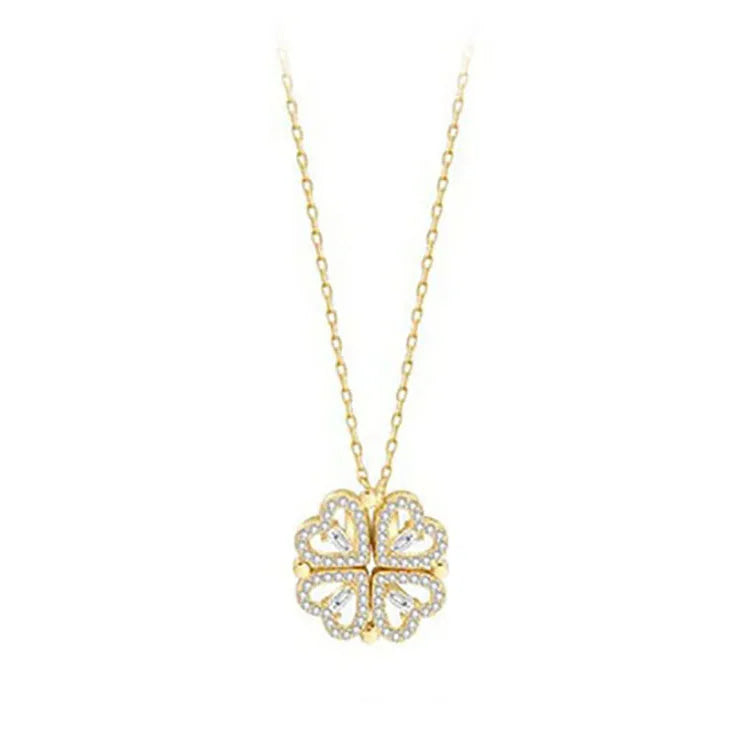 ❤️ Four Leaf Clover Heart Pendant Necklace