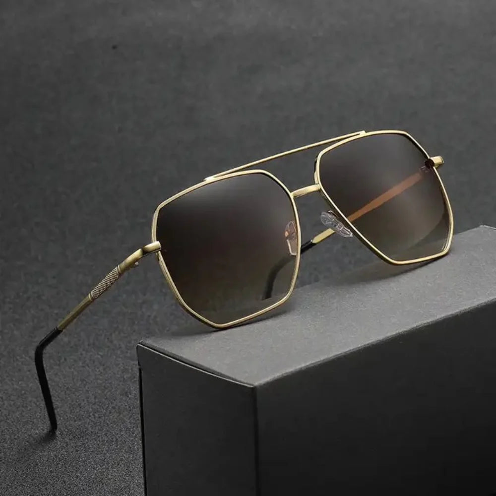 Lightweight Polygon Large Frame Sunglasses