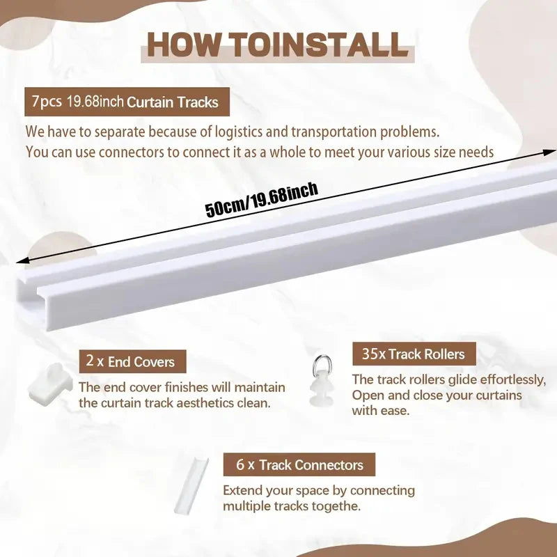 Self-Adhesive Ceiling Curtain Track
